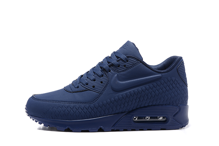 Nike Air Max 90 Woven Men Training Running Shoes Navy Blue 833129-011 ...