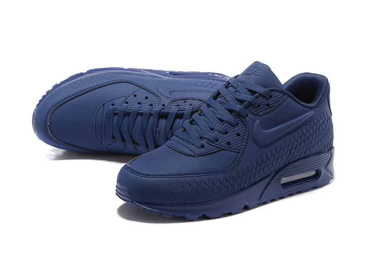 Nike Air Max 90 Woven Men Training Running Shoes Navy Blue 833129-011 ...