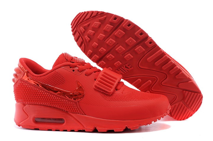 Nike Air Max 90 Air Yeezy 2 SP Casual Shoes Lifestyle Sneakers All Red 508214-600 - Febbuy
