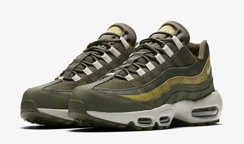 Nike Air Max 95 Essential Olive Canvas Light Bone Golden Moss Light ...