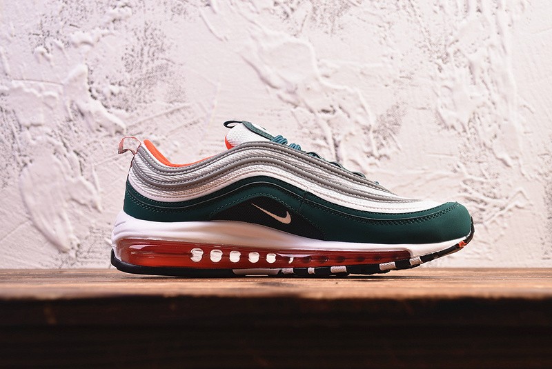 Nike Air Max 97 Green White Red Shoes Casual Sneakers 921522-300 - Febbuy