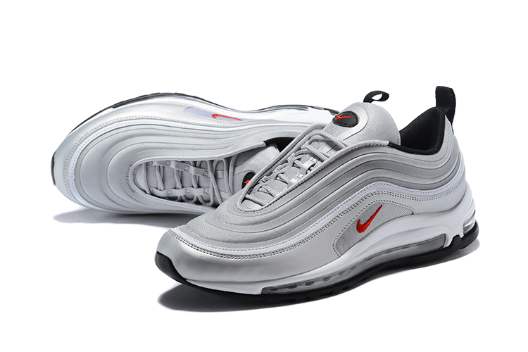 silver red air max 97