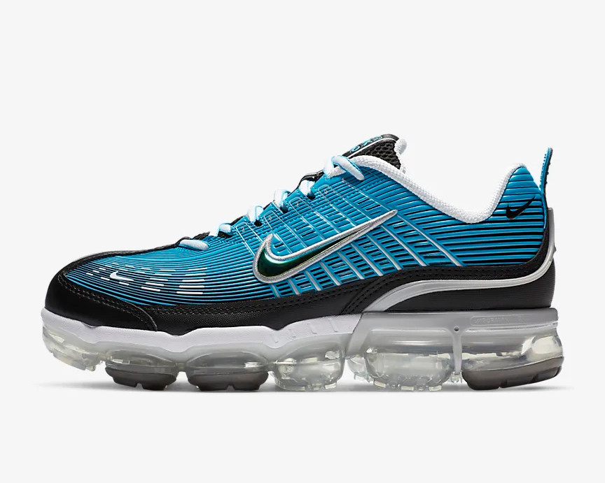 Nike Air VaporMax 360 Laser Blue White Light Solar Flare Heather Black ...