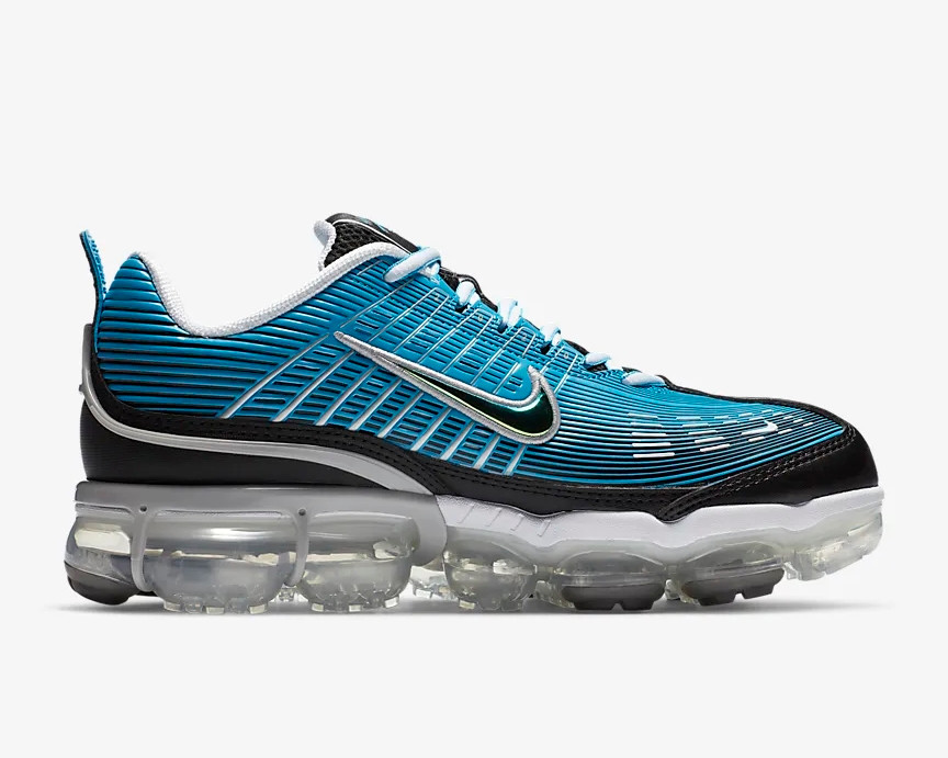 Nike Air VaporMax 360 Laser Blue White Light Solar Flare Heather Black ...