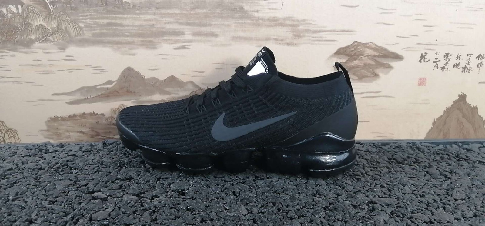 nike air vapormax flyknit 3 mens black grey blue shoes