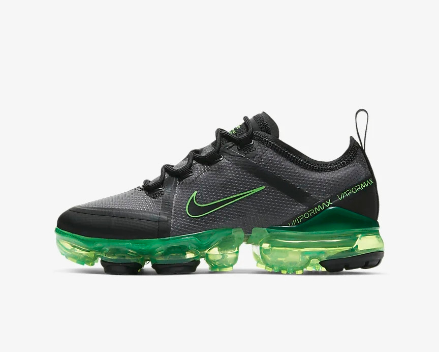 Nike Air VaporMax 2019 GS Black Scream Green Shoes AJ2616-011 - Febbuy