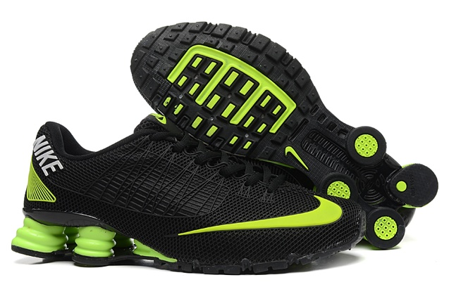 Nike Shox Turbo 21 KPU Men Shoes Sneakers Total Black Flu Green - Febbuy