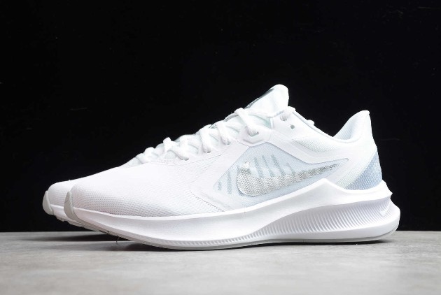 2020 Latest Nike Downshifter 10 White Metallic Silver CI9981 100 - Febbuy