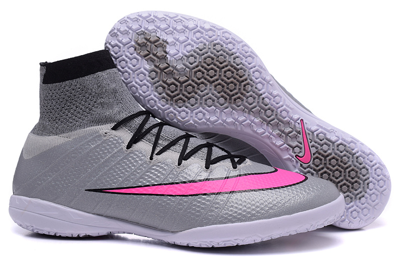 Nike Mercurial Superfly IC Indoor Soccers Wolf Grey Hyper Pink Black 641858-060 - Febbuy