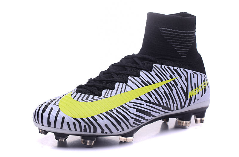 Nike Mercurial Superfly V FG ACC High Football Shoes Soccers Zebra