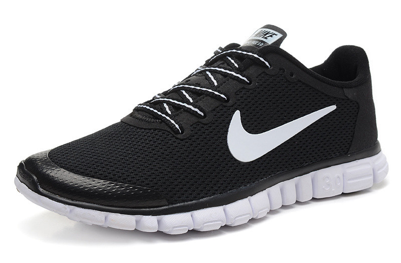 Nike Free 3.0 Run V2 Black White Mens Running Shoes 354574-068 - Febbuy