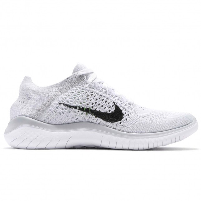 Nike WMNS Free RN Flyknit 2018 White Black pure Platinum 942839-100 - Febbuy