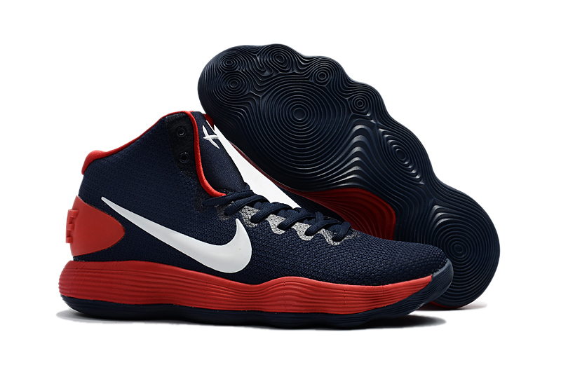 blue white and red basketball shoes