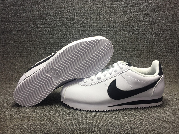 nike classic cortez black and white