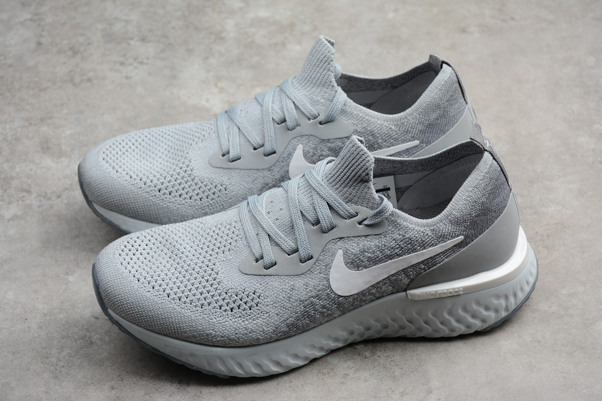 Nike EPIC React Flyknit Running Shoes Light Grey AQ0070-002 - Febbuy
