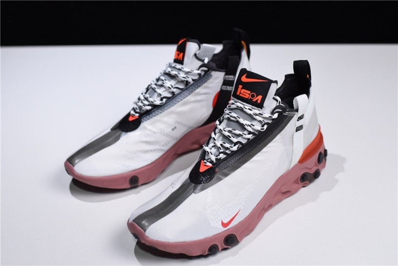 nike react runner mid wr ispa white light crimson