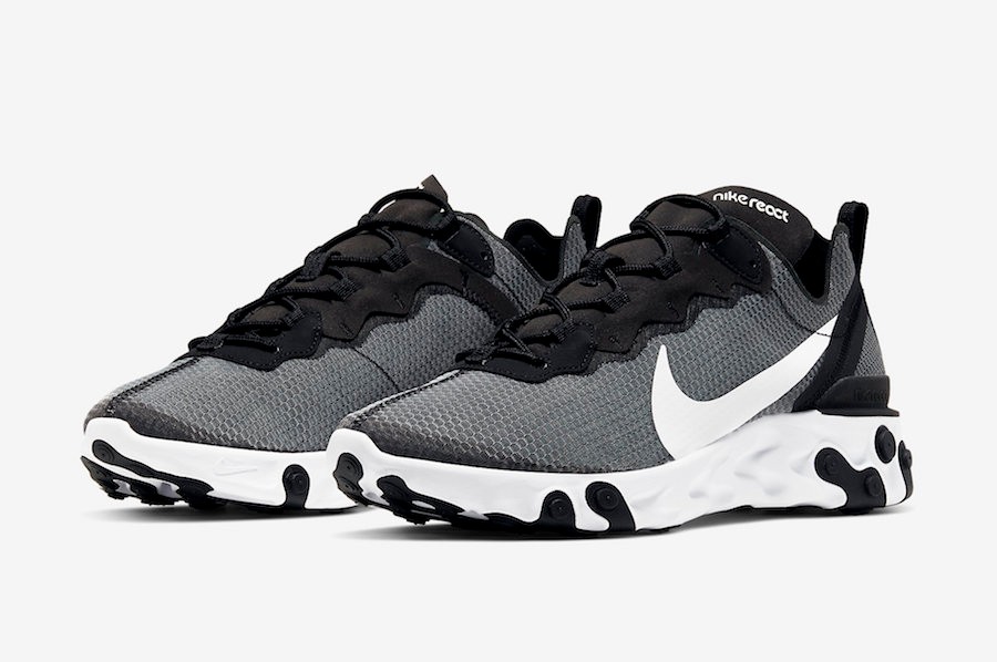 nike react element 55 black white mens