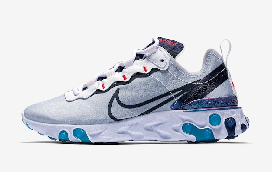 mens grey nike react element 55