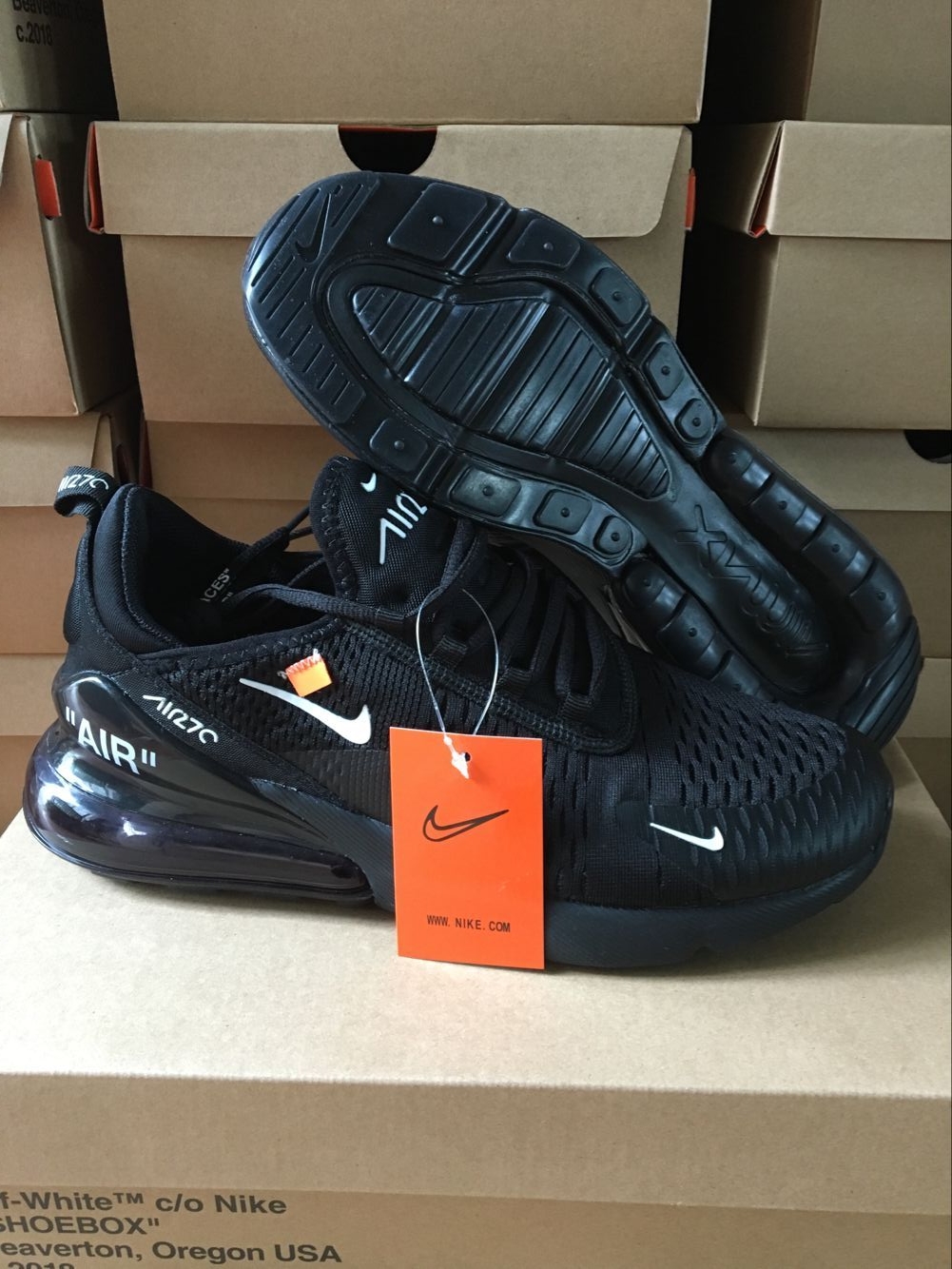 OFF WHITE x Nike Air Max 270 Black All - Febbuy