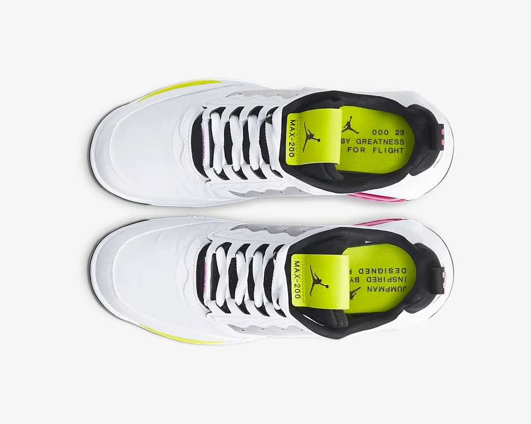 Nike Jordan Air Max 200 Vibrant White Vibrant Purple Bright Yellow Black CD6105-102 - Febbuy