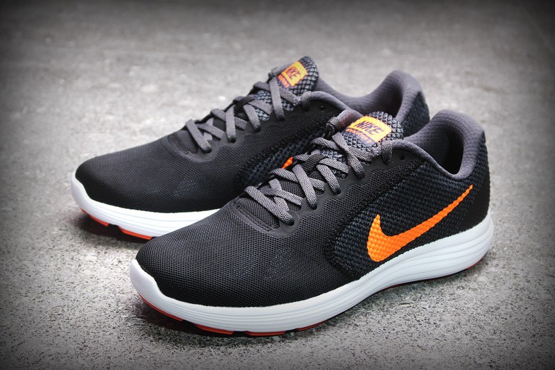 Nike Revolution 3 Orange Black White Mens Running Shoes 819300-003 - Febbuy