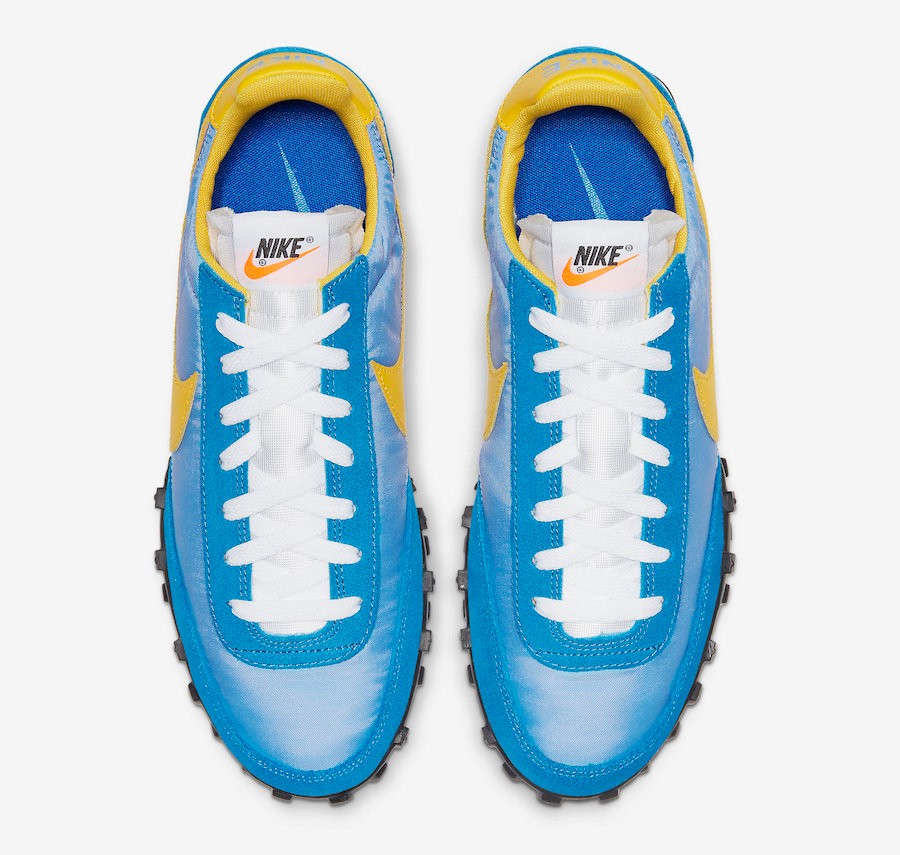 nike waffle yellow blue