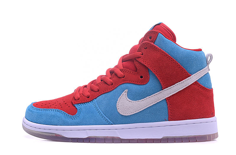 nike dunk high blue red
