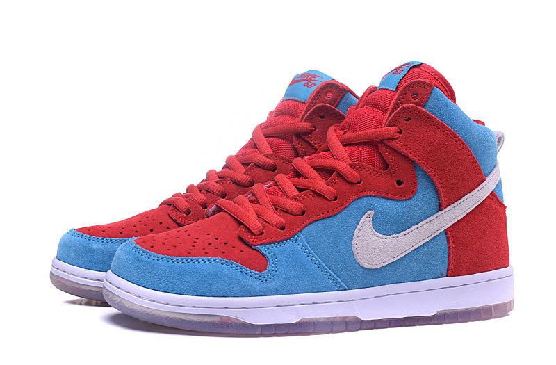 nike dunk high blue red