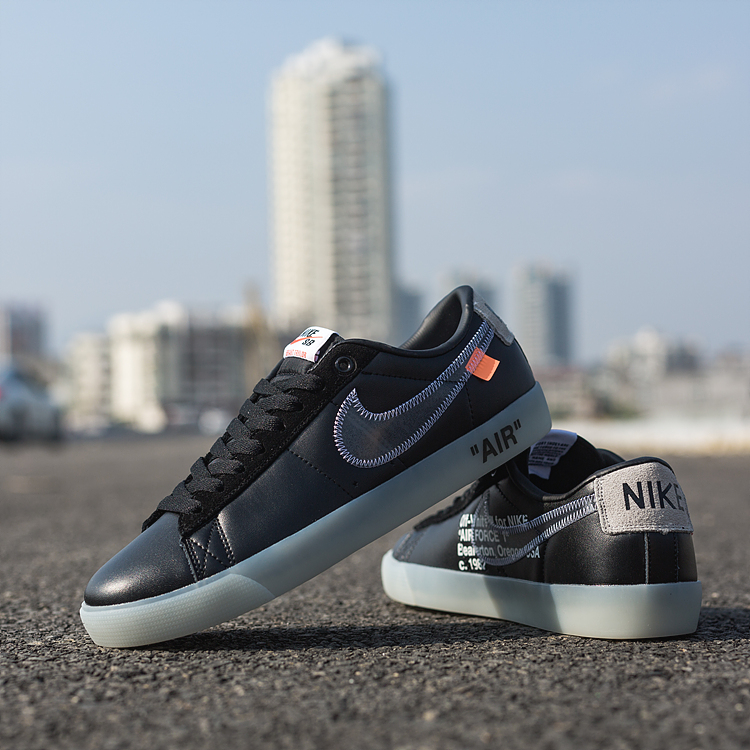OFF WHITE X Nike Blazer Low SB Shoes All Black Febbuy