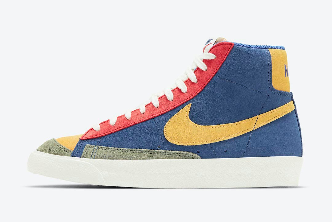 nike blazer mid 77 blue and yellow