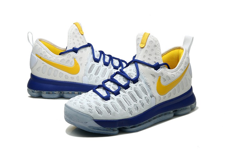 Nike KD 9 Kevin Durant Men Basketball Shoes White Blue Nike KD 9 Kevin Durant Men Basketball Shoes White Blue