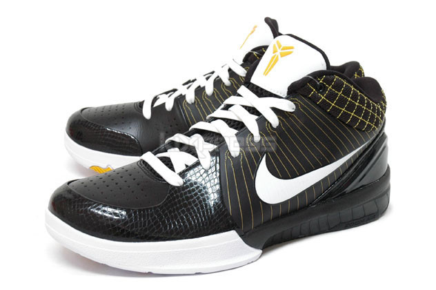 Nike Zoom Kobe 4 IV Black White Basketball Shoes 344336-011 - Febbuy
