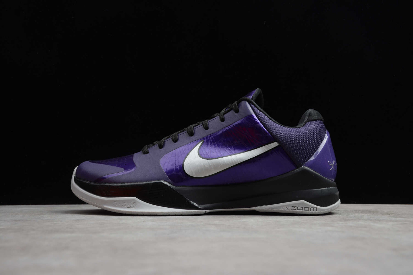 Nike Zoom Kobe 5 Ink Metallic Silver Black Purple Shoes 386430-500 - Febbuy