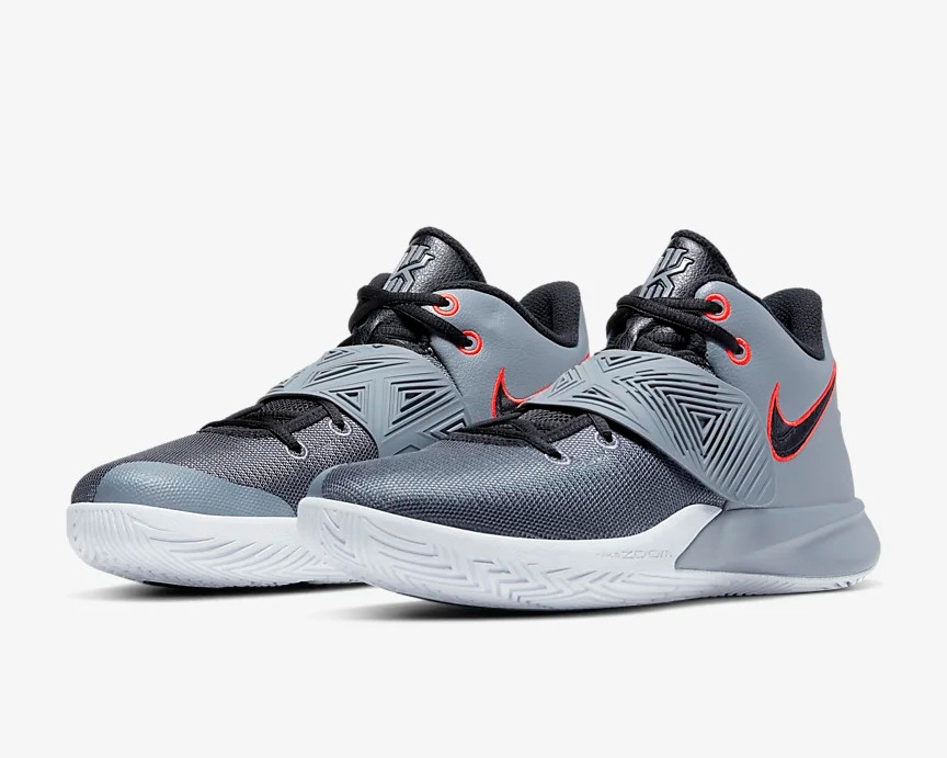 Nike Zoom Kyrie Flytrap 3 Cool Grey Bright Crimson White Black BQ3060 ...