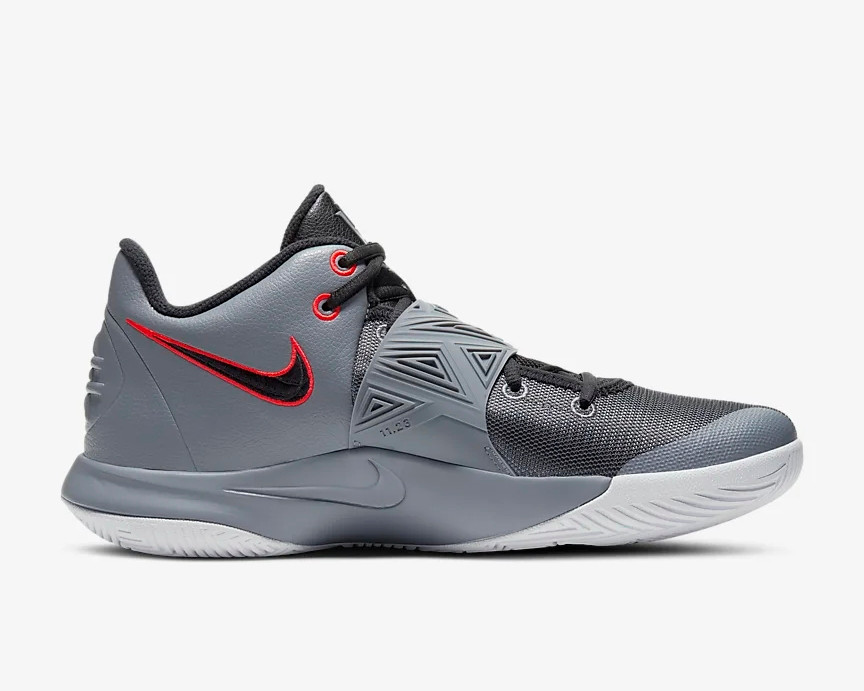 Nike Zoom Kyrie Flytrap 3 Cool Grey Bright Crimson White Black BQ3060 ...