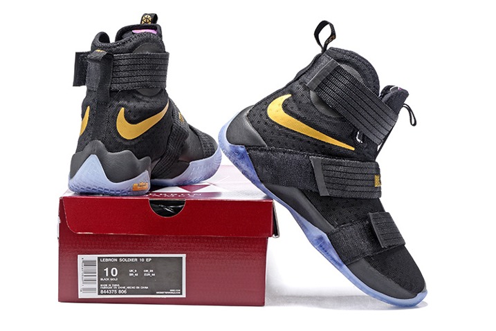 lebron soldier 10 black and gold