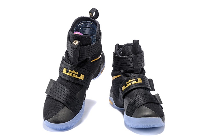Nike Lebron Soldier 10 EP Basketball Shoes 2016 Finals Black Gold