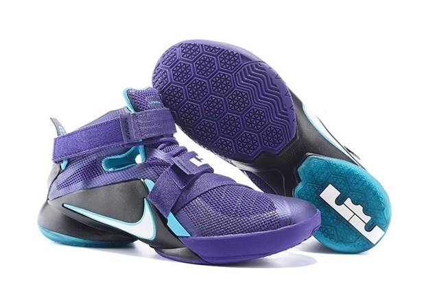 Nike LeBron Soldier IX Men Basketball Shoes Charlotte Hornets Court Purple 749417-510 - Febbuy