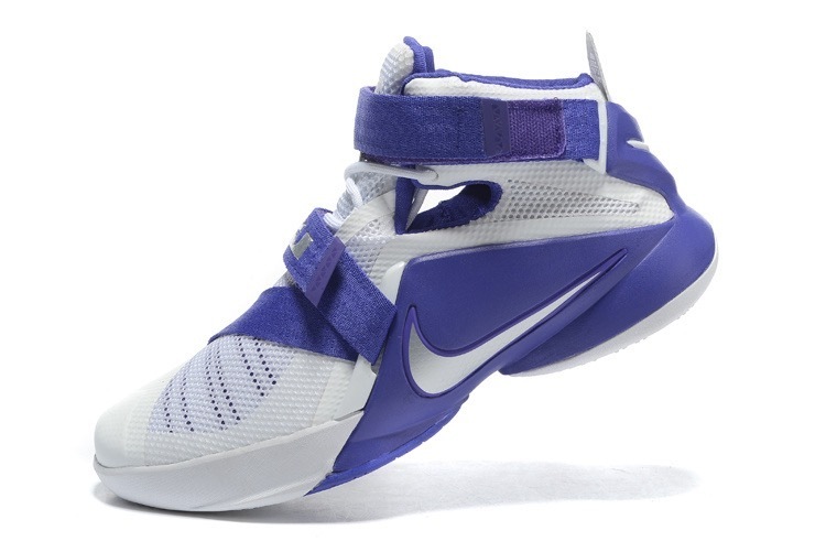 white purple basketball shoes