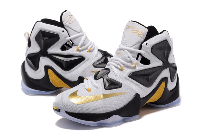 black gold and white basketball shoes