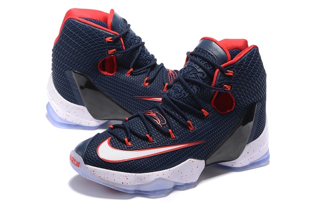 Nike Lebron XIII Elite EP 13 James Dark Blue Men Basketball Shoes 831924 - Febbuy