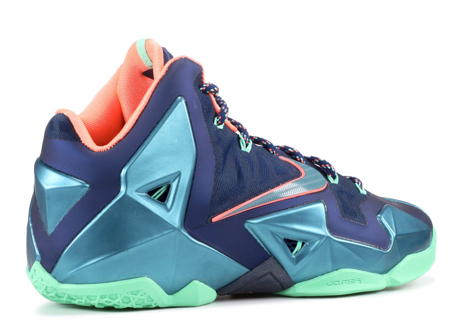 Lebron 11 Miami Vs Akron Blue Pink Brave Mineral Green Atomic Teal Glow 616175-400 - Febbuy