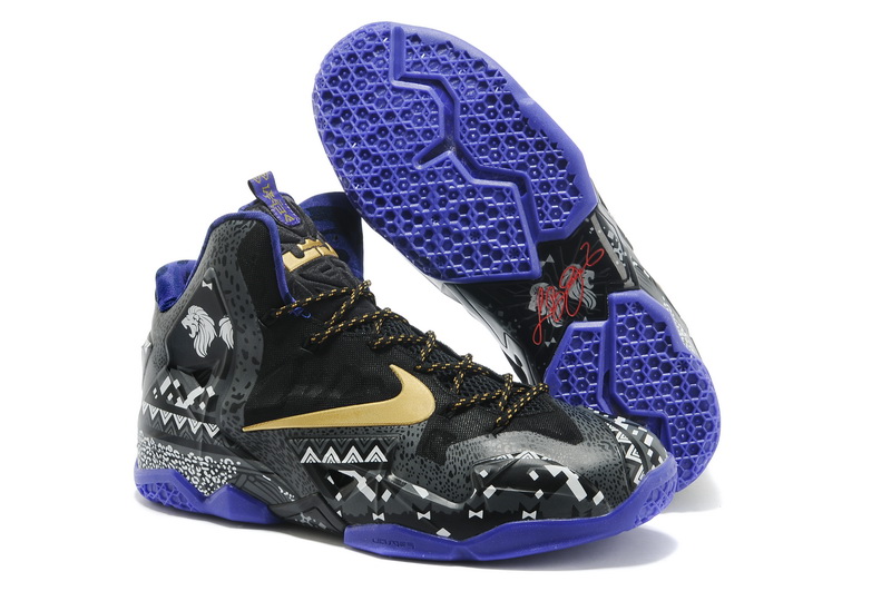gold and purple basketball shoes