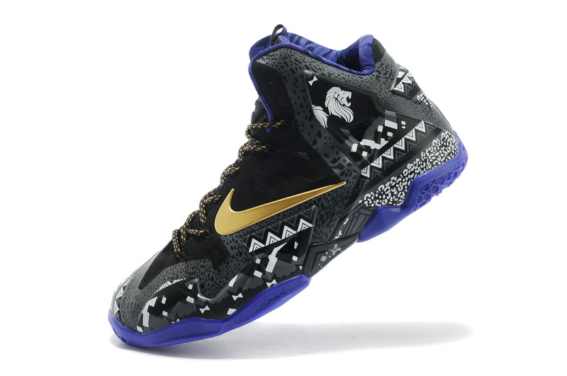gold and purple basketball shoes