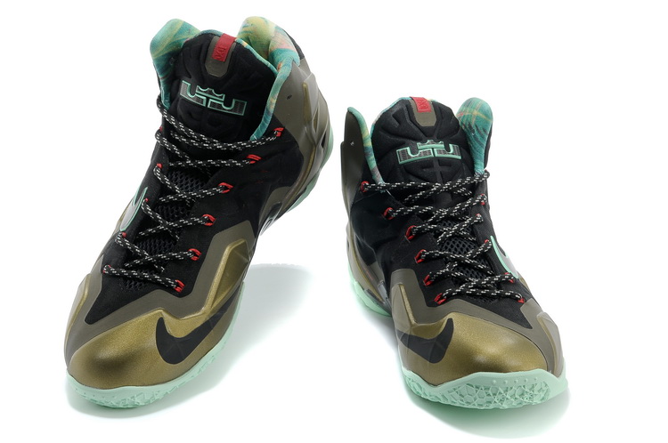green and gold lebron shoes