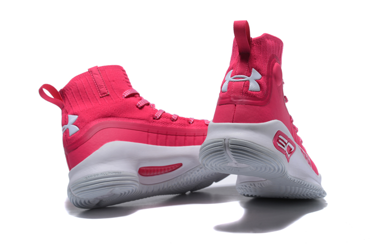 Under Armour Ua Curry 4 Iv High Men Basketball Shoes Rose Red
