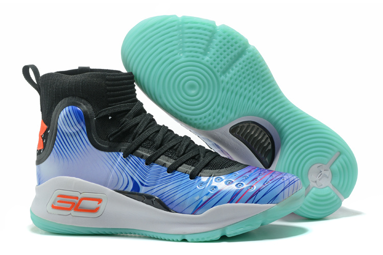 Under Armour UA Curry IV 4 Men Basketball Shoes Purple White Green Febbuy