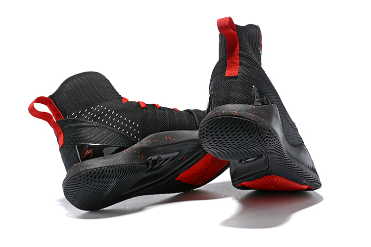 red and black under armour basketball shoes